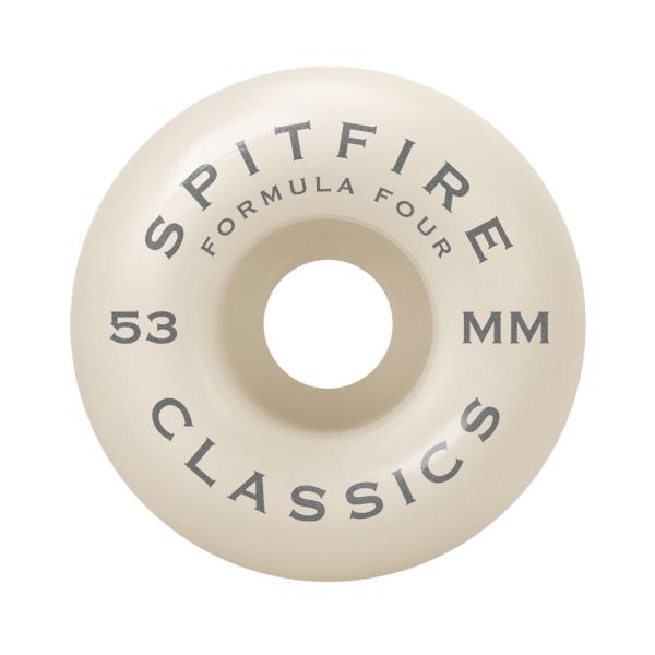 Spitfire. F4 99 Classic Shape 53mm Wheels. Natural/Orange Swirl.