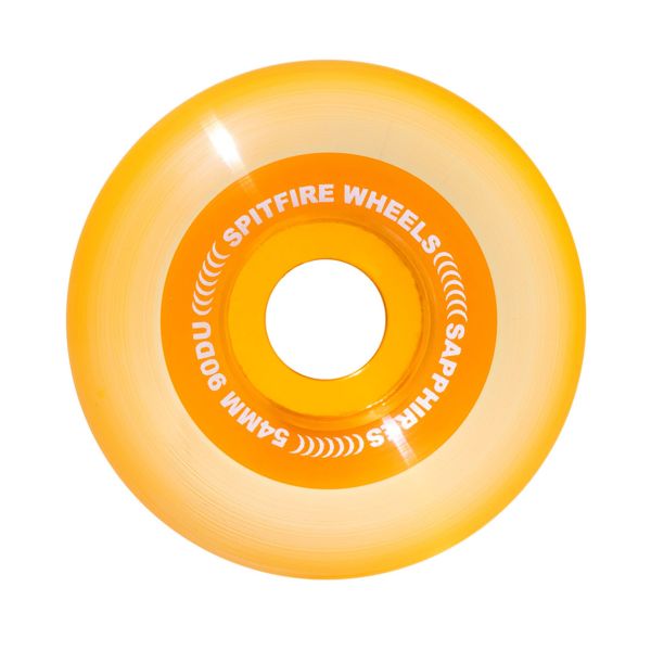 Spitfire. Sapphire 90 Duro 54mm Classic Shape Wheels. Clear Orange.