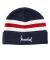 Krooked. Skript Cuff Beanie. Navy/ White/ Cardinal Red.