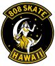 808 Skate. Moongirl Sticker. Black/Yellow/White.