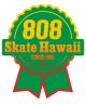 808 Skate. Jah Ribbon Sticker. Red/ Yellow/ Green.