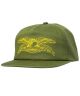 Anti-Hero. Basic Eagle Snapback Hat. Olive/ Yellow.