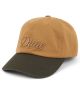 Dime. Cursive Low Strapback Hat. Wheat/ Green.