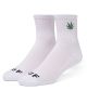 HUF. Plantlife Embroidered Quarter Sock. White.