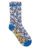 Krooked. Multi Birds Socks. White/Black.