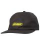 Krooked. Moonsmile Strapback Hat. Charcoal/ Yellow.