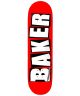 Baker. Brand Logo Deck. Red/ White. 8.25